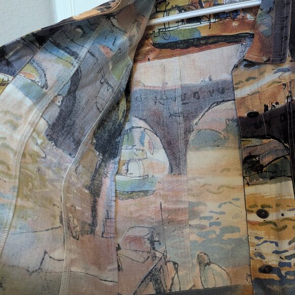 Micheal Leu | Scenery Textile Jacket | M | EUC | MUSEUM WORTHY! | 100% Cotton - Picture 2 of 9